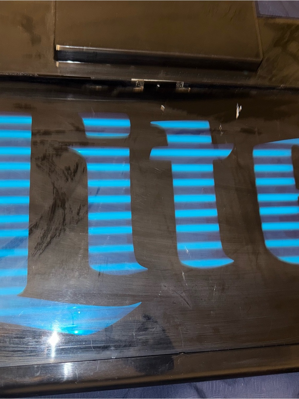 Vintage Miller Lite Beer Hanging Heavy Neon Bar Light Sign Double Sided 24x17